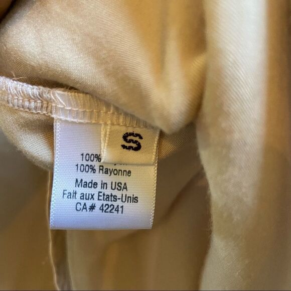 STARK X -Silky Champagne Tie Front Tunic Sleeveless Tank Top (Small) - Picture 7 of 8